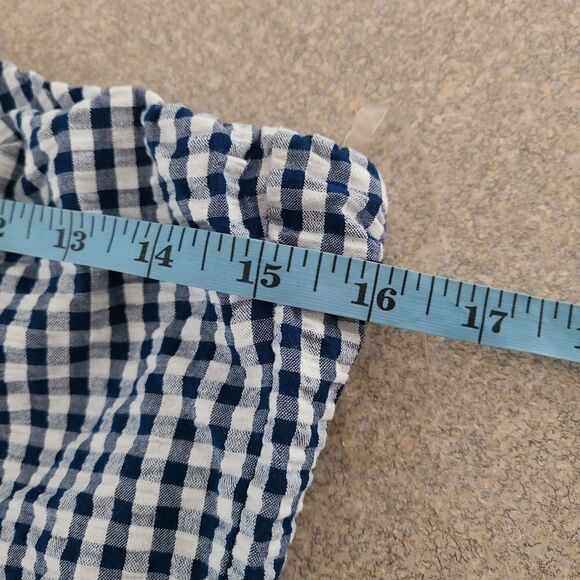 Kenar Blue & White Gingham Wide Leg Capri Jumpsuit M - Picture 5 of 11